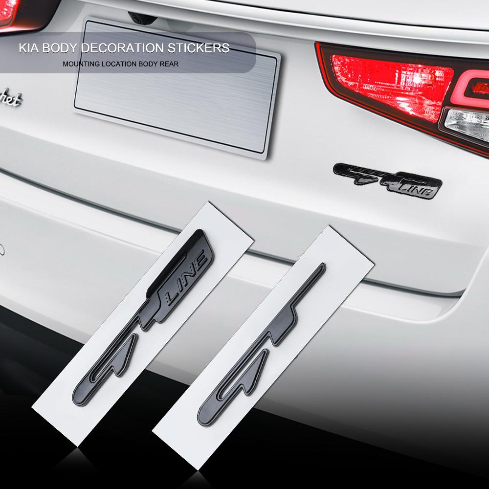 GT GTline Letter Logo Car 3D Rear Marked Side Marking Decorative Sticker Badge For Kia KN Pegas Sorento Soul Cerato Niro Optima