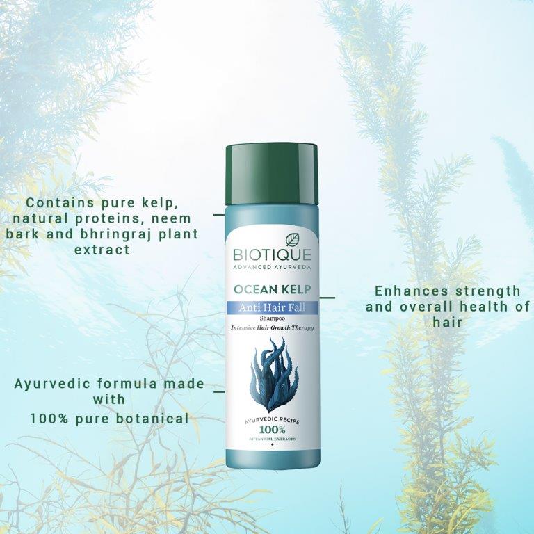 Biotique Bio Kelp Protein Shampoo For Hair Growth Treatment – 120ml For Men & Women, Anti Hair Fall, Natural Shine