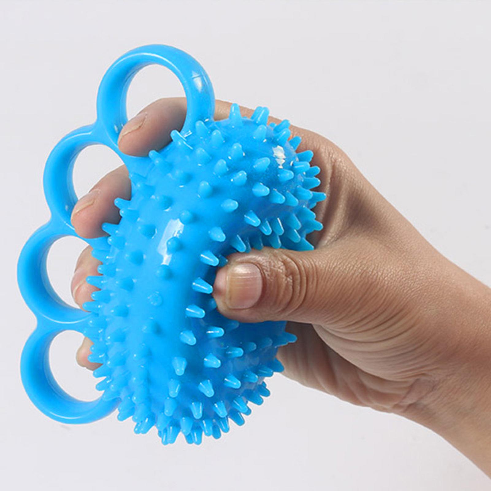 

Мяч для тренировки хвата на 4 пальца, безопасный реабилитационный мяч для укрепления рук TPR для пожилых людей синий