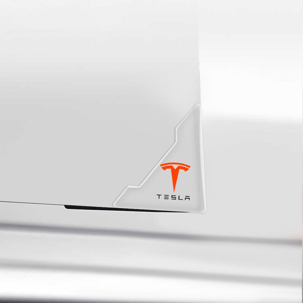 whalq7 2/4Pcs Car Door Corner Cover Bumper Anti-Scratch Badge Sticker For Tesla Model 3 Y S X 2017-2023 Roadster SpaceX Coil Mod