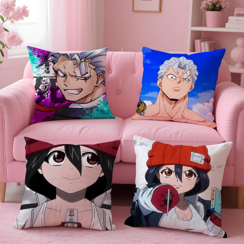 Anime U‑Undead Unluck Cushion Cover Breathable Linen Pillowcase Summer Odorless Eco-Friendly Invisible Zipper Washable