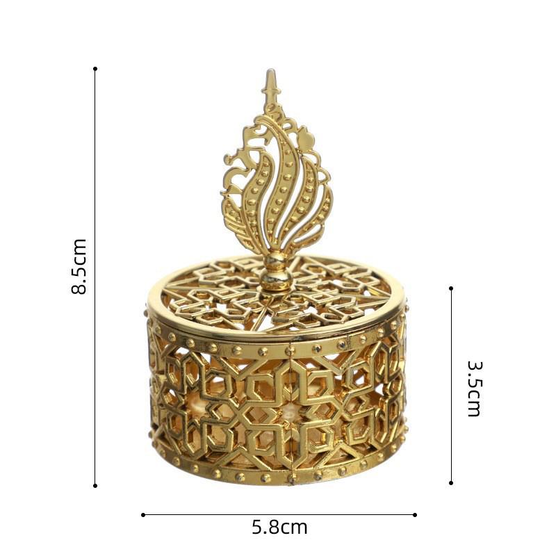 Golden Candy Box Middle East Arab Wedding Party Round Gift Box For Festival Celebration