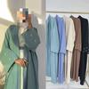 New Middle East Dubai Moon Embroidery Cardigan Elegant Robe Dress Moon Embroidered Dress