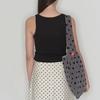 Big hobo bag - Black polka dot (Reversible) / Free pouch included