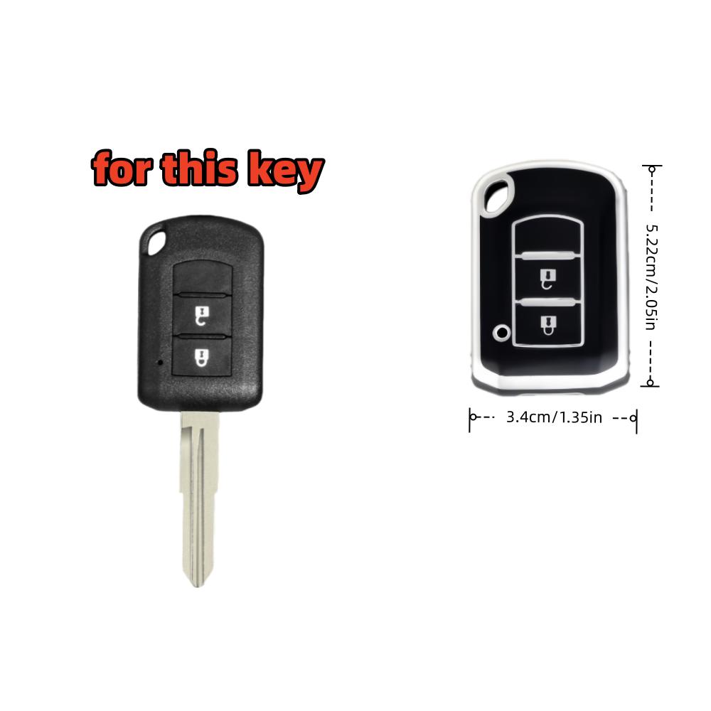 2pcs Car Key Case Covers For Mitsubishi ASX ASH Outlander Lancer EX Galant Pajero L200
