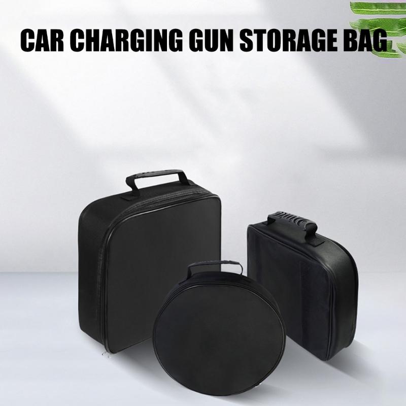 Black EV Cable Organizer Bag with Flame Retardant and Waterproof Properties for Car Accessories Holder Carrying Case