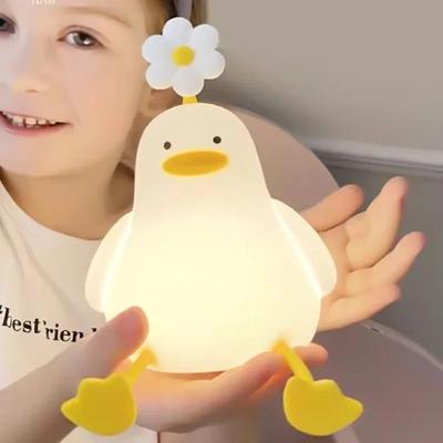 Roztomilá kachna LED noční světlo USB dobíjecí silikonová psí noční světla dotykový spínač dětské hračky ložnicová dekorace narozeninová lampa