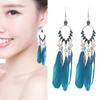 New Earrings with Fashionable Waterdrop Diamond-studded Feather Earrings