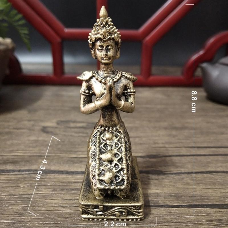 Złota Statua Buddy z Tajlandii Dekoracja Domu Hinduistyczna Feng Shui Medytacja Modlący się Rzeźba Buddy Ozdoby Statuetki