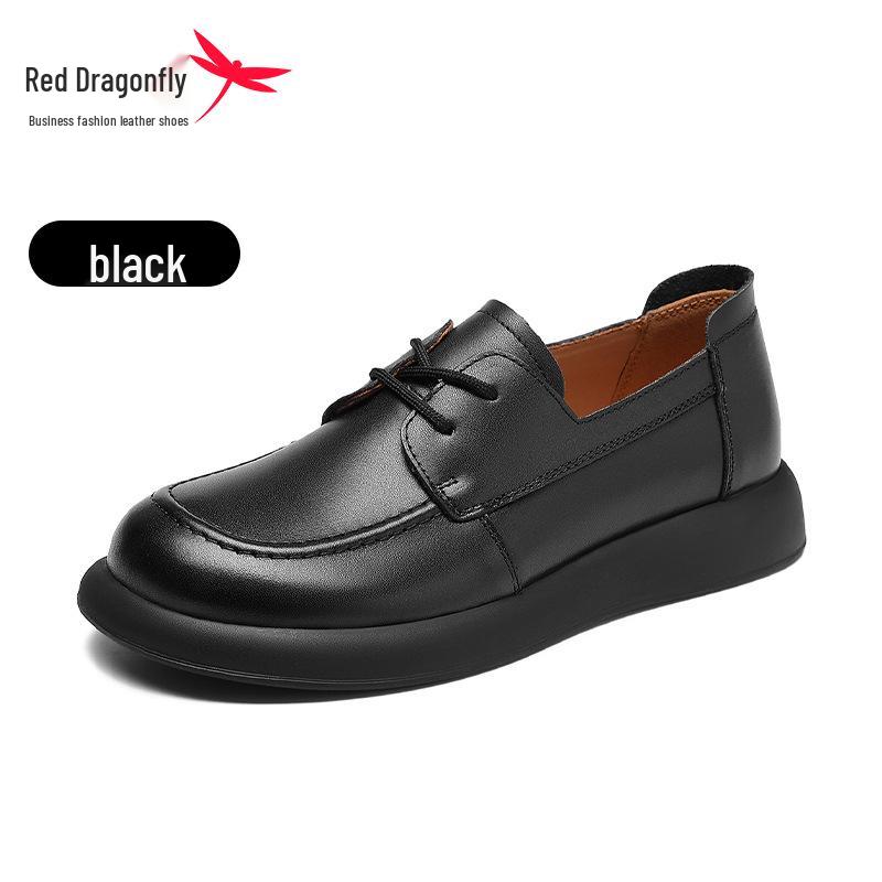 Red Dragonfly Women s Spring Casual Leather Loafers - Genuine Leather, Mother s Style 2025 39