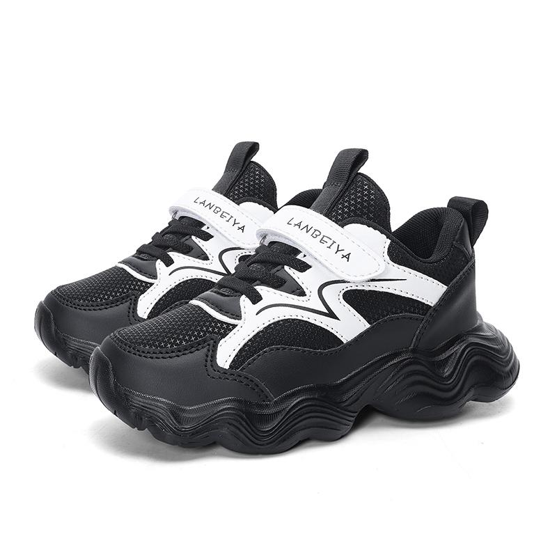 

Кроссовки для мальчиков и девочек, легкие, спортивные, модные, на липучках, для девочек 40 чёрный/белый