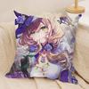 Lisa Cute Genshin Impact Cushion Cover Silky Short Plush Invisible Zipper Dustproof Sofa Pillow Case For Home Decor