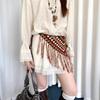Trendy Fringed Scarf Oversized Triangles Wrap Crochet Tassels Fringe Hip Scarf for Music Festival Goers