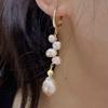 Natural freshwater pearl earrings women's pink girl earrings new Edison ear buckles