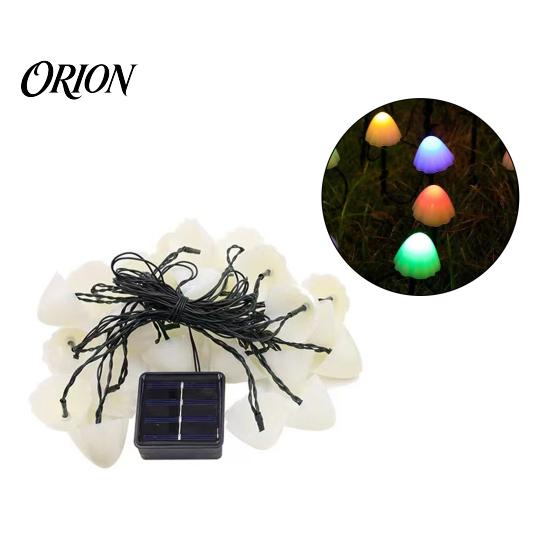 Weather Resistant Solar Lamp Mushroom String with Garden Stake, IP65 Waterproof Fairy Light Lawn Decoration 10/20 LED, Decorative for Outdoor 3.5M разноцветный