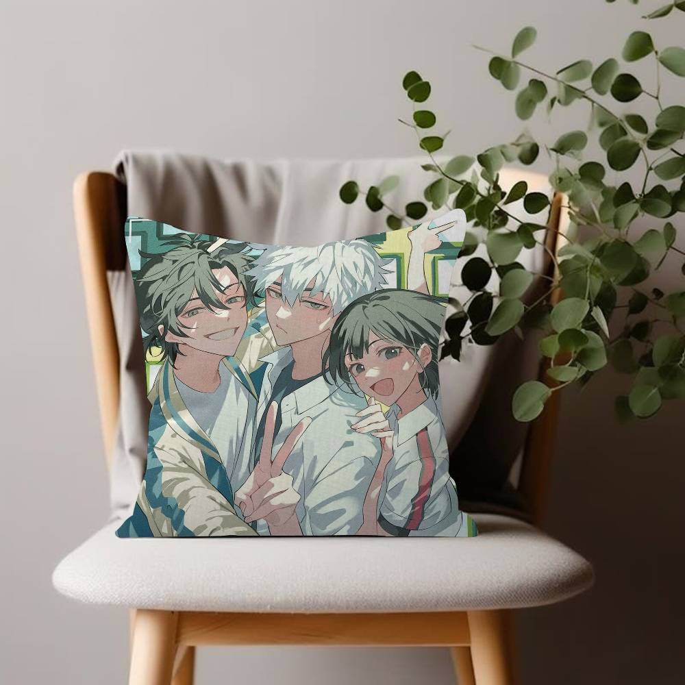 Suspense Anime Pillow Case Sofa Living Room Bedroom Doublesided Printing Link Click Square Cushion Nap Time Pillow Case