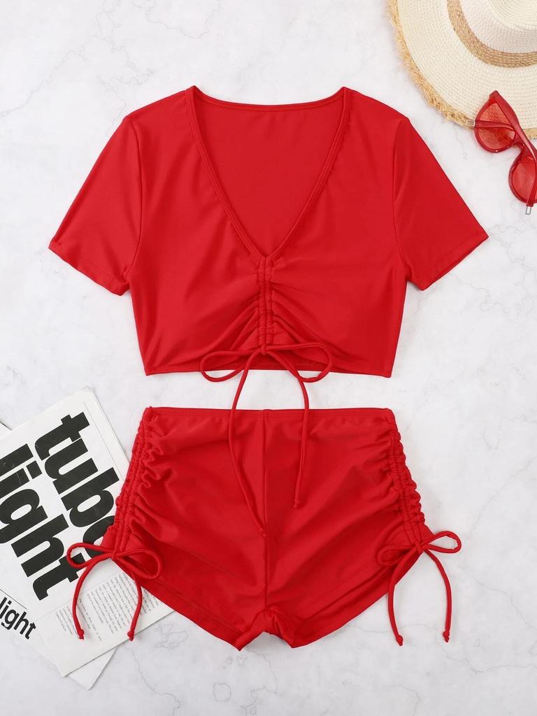 European & American Women's Sexy Tie-up Bow Fashion Beach Swimsuit Set