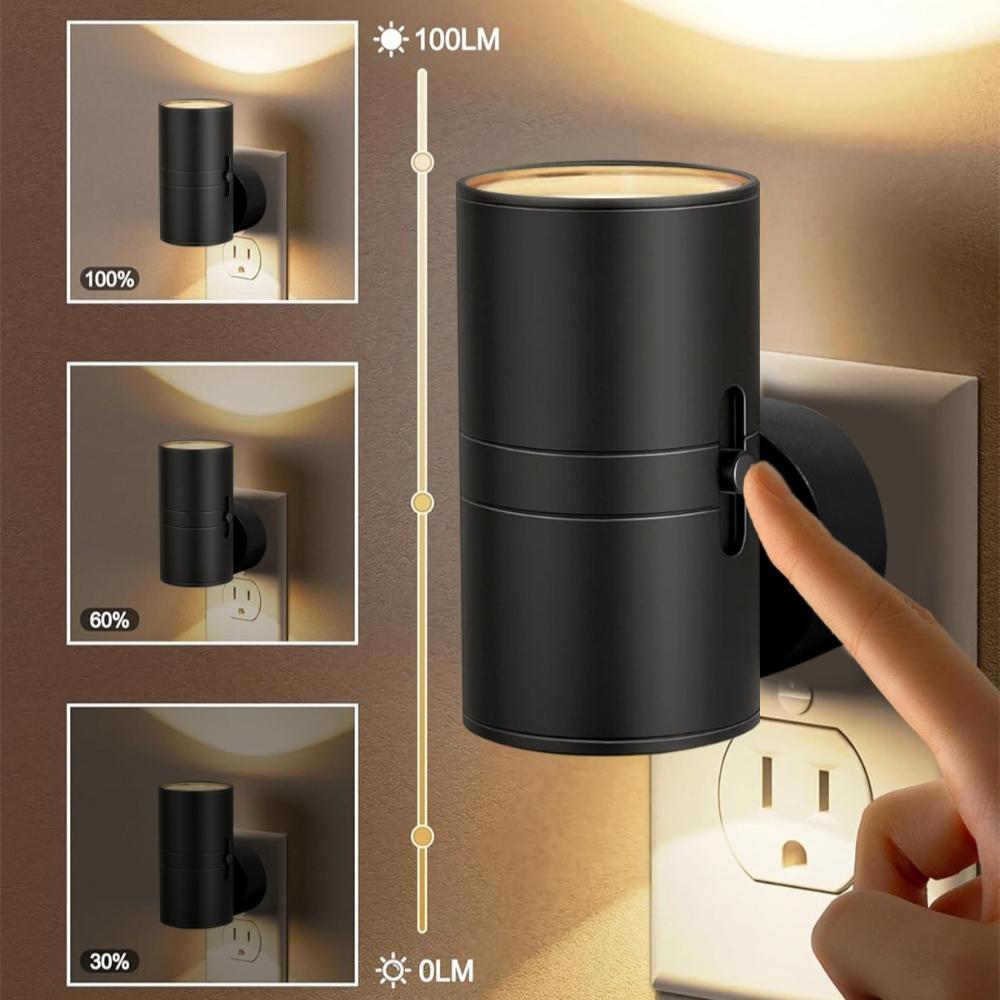 Night Light Plug Into Wall RGB/3 Color Dimmable Portable Socket LED Night Light EU/US Plug-In Bedside Lamp Room Corridor Home Decor