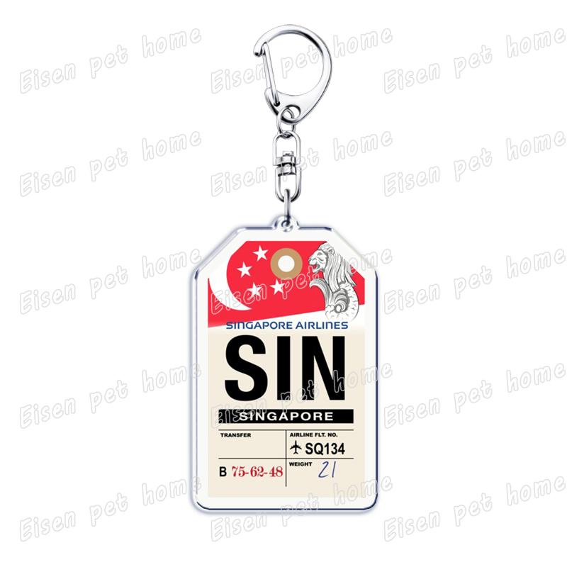 Plane Ticket Koffer Keyrings for Accessories Bag Key Chain Ring Jewelry Fans Gifts Travel Country Label Keychain Llaveros