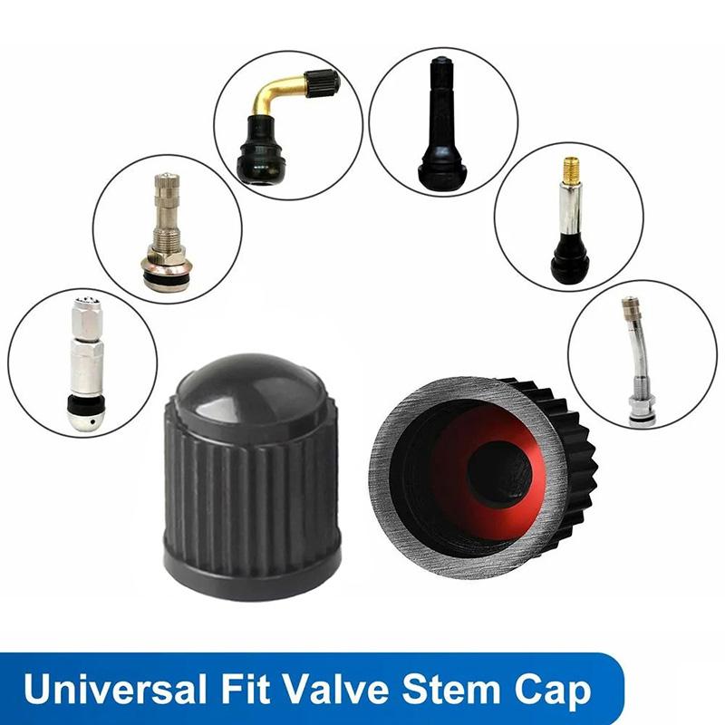 Bicycle Car Tire Valve Stem Caps Tyre Plastic Schrader Valve Stem Dust Cover with Sealing Ring for Car Bike Motorcycle Trolley Valve Stems 1
