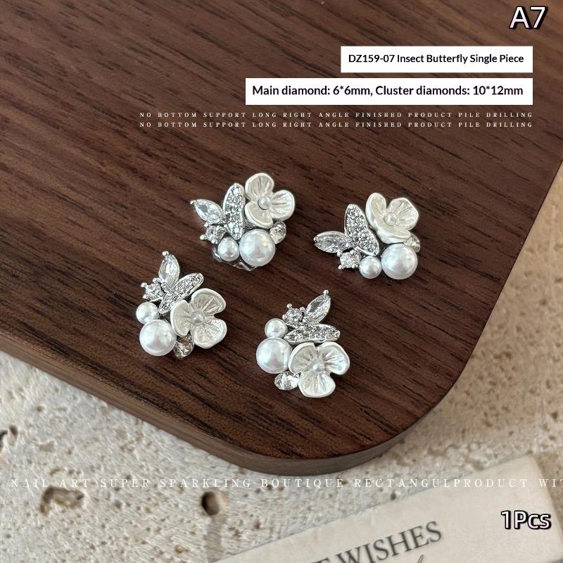 1Pcs Zircon Pearl Nail Diamond Nails Decoration Nail Shiny Nail Gems Jewelry Nail Charm Diy Accessories