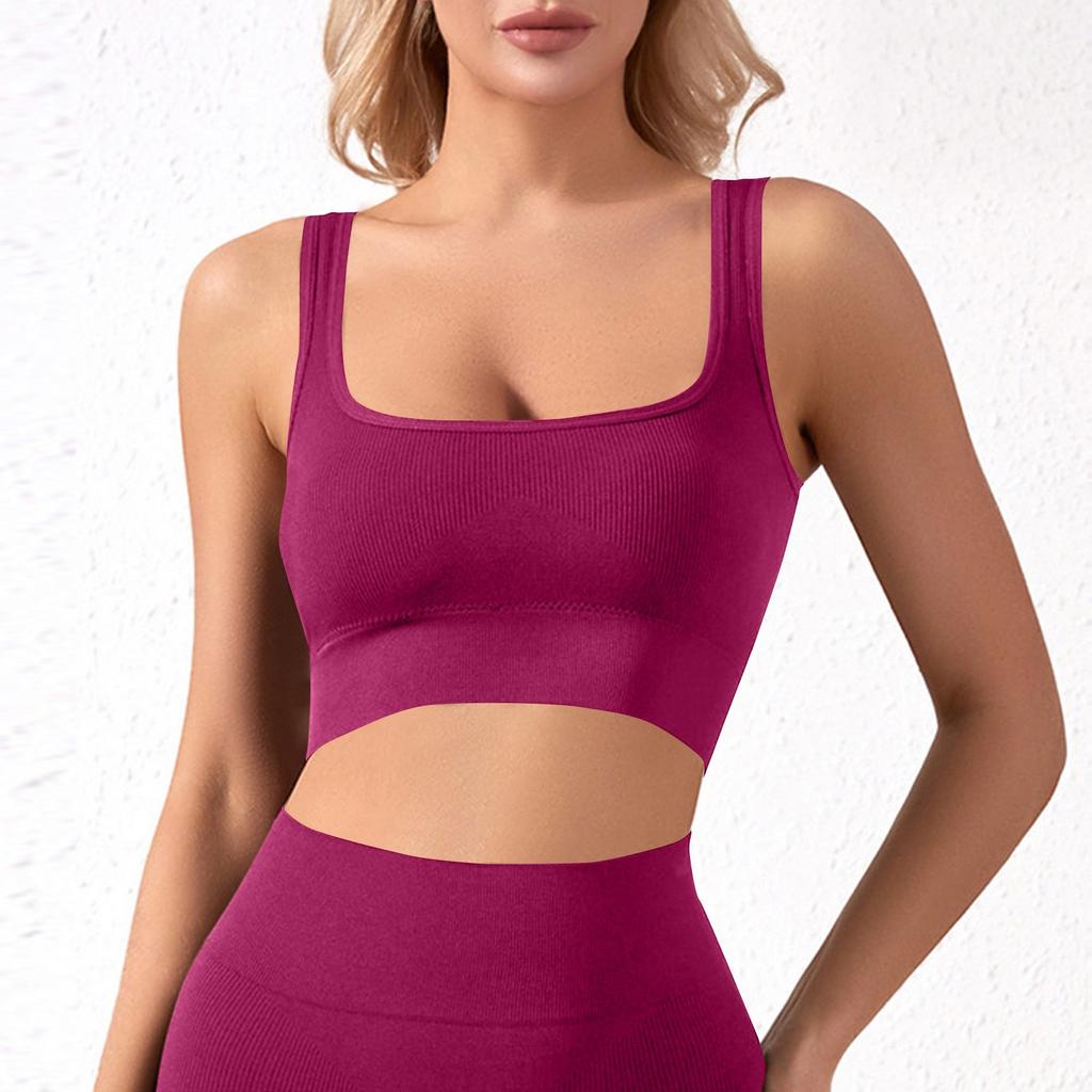 Women's Y Back Sports Bra - Padded Low Impact Spaghetti Thin Strap Workout Yoga Top