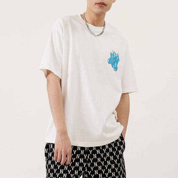 New MLB T Shirts Unisex Ivory White 3ATSL1023-50IVS