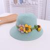 Hat female summer baby sun hat travel beach visor parent-child straw hat big brim children's basin hat sun protection