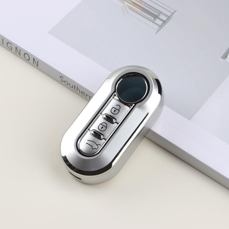 

Чехол для автомобильного ключа из ТПУ, держатель для дистанционного ключа для Fiat 500 Ducato Panda Punto Lancia Musa Bravo Doblo Boxer, аксессуары серебряный