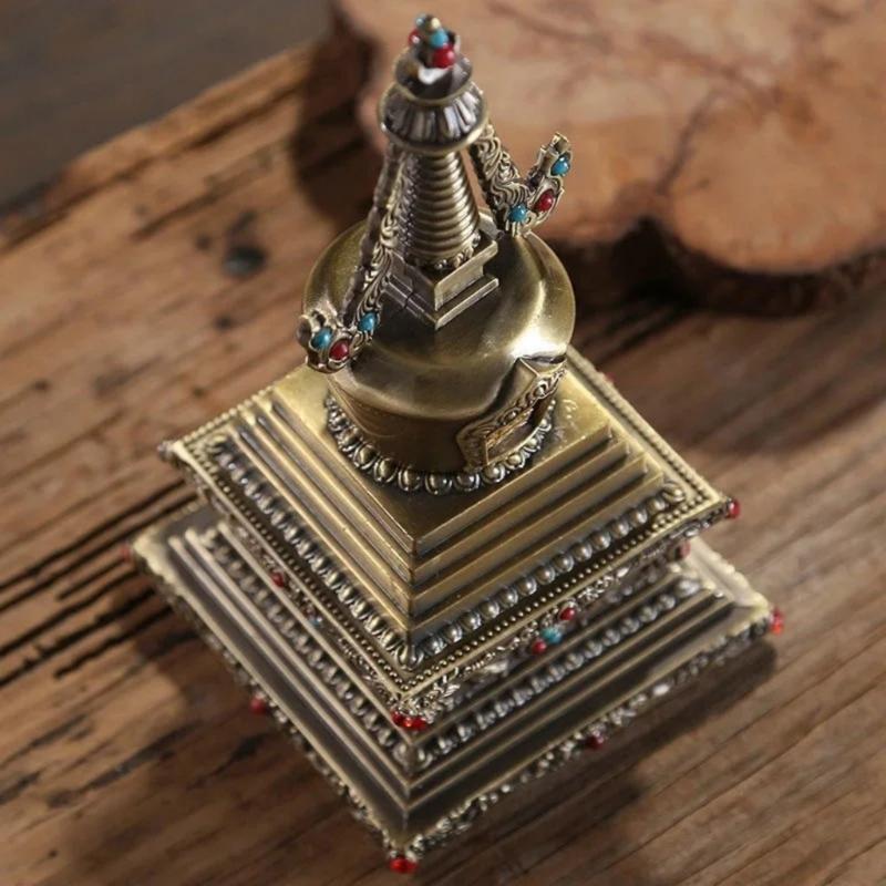 Alloy Tibetan Stupa,Tibetan Buddhist Decorations Religious Altar Ornament Collections