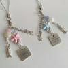 Summer Starfish Fish Phone Chain Y2K Sweet Beaded Mobile Phone Lanyard Keychain Girly Cute Ins Phone Charm Pendant