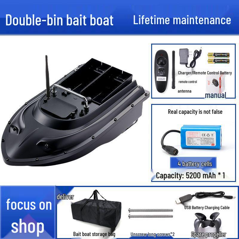 Smart 600m Remote Control High-Power Bait Boat with Constant Speed Cruise & Auto Unhooking Function for Fishing.
