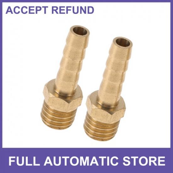 

Brass Hose Barb Fittings 14 M10x15 Male Thread Straight Barb Connector 2Pcs