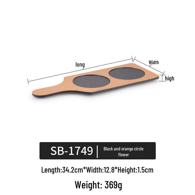 Creative Melamine Plate with Handle - Japanese Imitation Porcelain for Pizza, Steak, and Barbecue