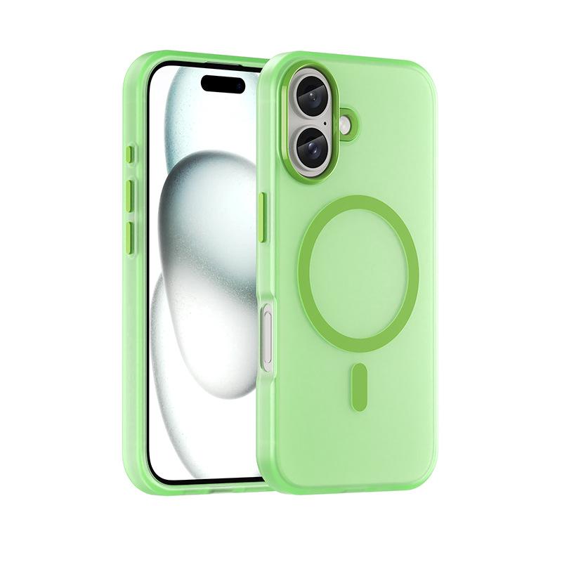Fundas For iPhone 16 15 Pro Max Candy Color Matte Phone Case For Apple 14 13 12 11 Pro Max 15 16 Plus For Magsafe Magnetic Magsafing Soft Phone Cover