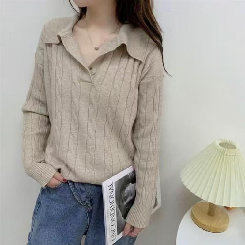 

Французский Элегантный Свитер с Воротником-Стойкой Свободного Кроя Винтажный Пуловер с Узором «Косы» Универсальный Повседневный Трикотажный Пуловер Осень Зима Новый One Size хаки