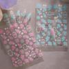 Cyansea Light Blue Floral Nail Art Stickers - Cute Leaf & Blooming Flowers Design with Back Adhesive