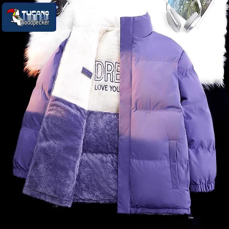 

Дятел Унисекс 2025 Зимняя Утепленная Ветрозащитная Хлопковая Куртка - Двусторонняя и Свободного Кроя, Бесплатная Доставка S [Recommended 90-110 lbs]