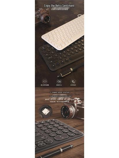 BOW Silent Wireless Keyboard & Wired Mouse Set, Bluetooth Compatible for Women's Office Use, Laptop & Desktop