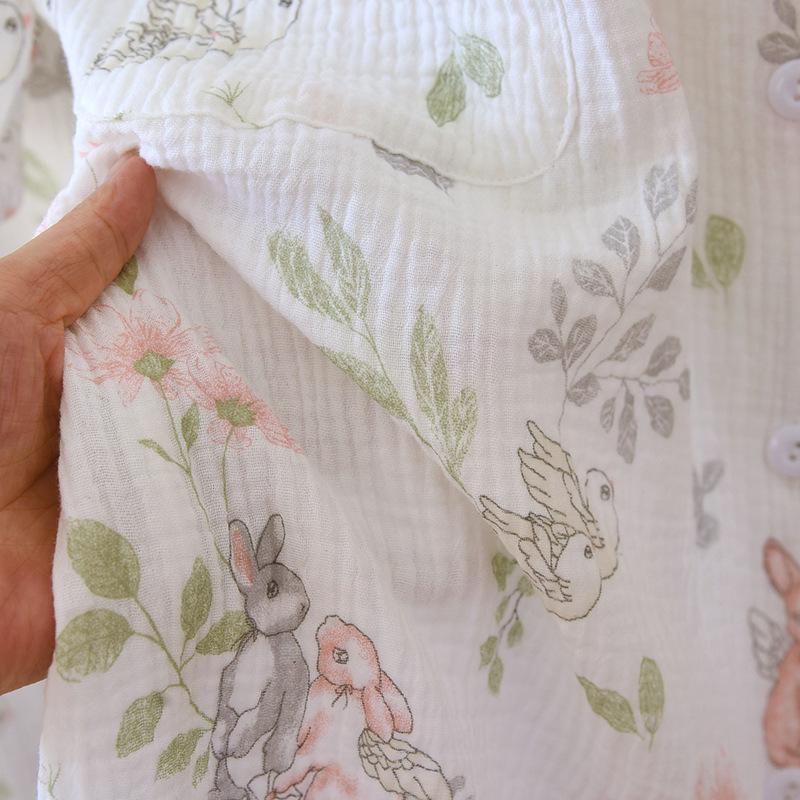 Pure Cotton Maternity Two-Piece Set: Bra-Free Crepe Skirt and Pants for Spring & Autumn - Perfect for Nursing and Delivery Room Wear