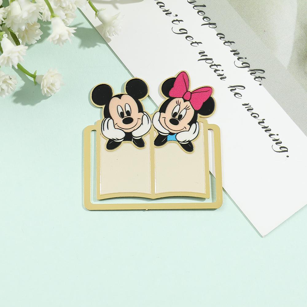 Cute Cartoon Mickey and Friends Bookmarks Anime Book Clips Metal Book Mark Anime Fans Collection Gift for Book Lovers Stationery
