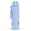 1PC Two Piece Floral Religious Text Print 750ml Color Plastic Sports Water Bottle Leakproof Flip Straw Lid Suitable for Sports Office Home Use