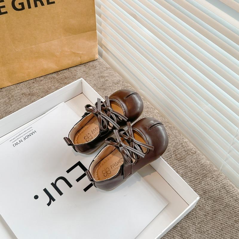 

Kids Casual Cross Strap Split Toe Flat Shoes 21 коричневый