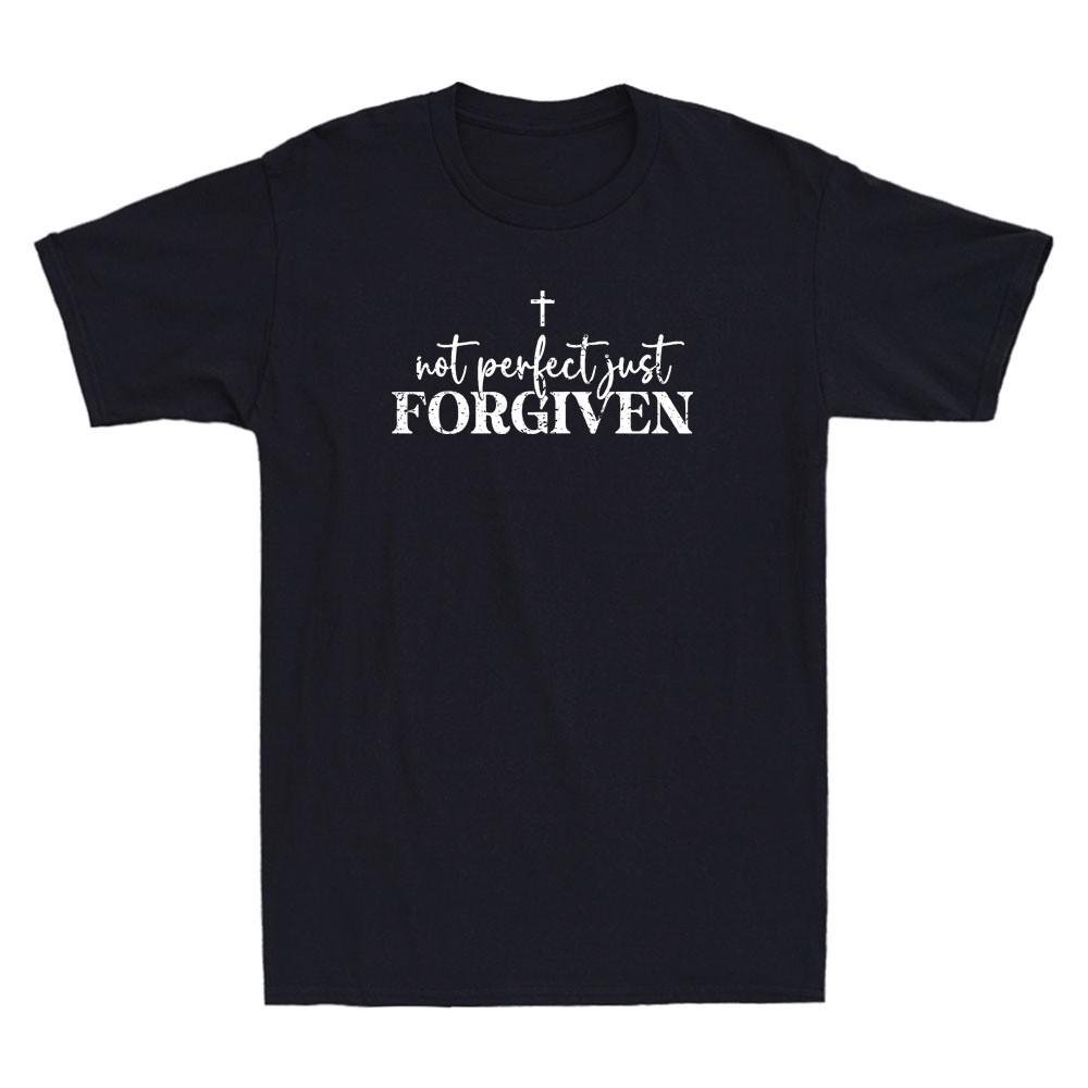 No Perfect Just Forgiven Cross Graphic Christian Faith Vintage Men s T-Shirt S