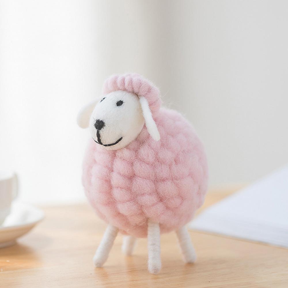 Christmas Wool Ornament Party Supplies Home Decoration Statue Miniature Felt Sheep Figurines
