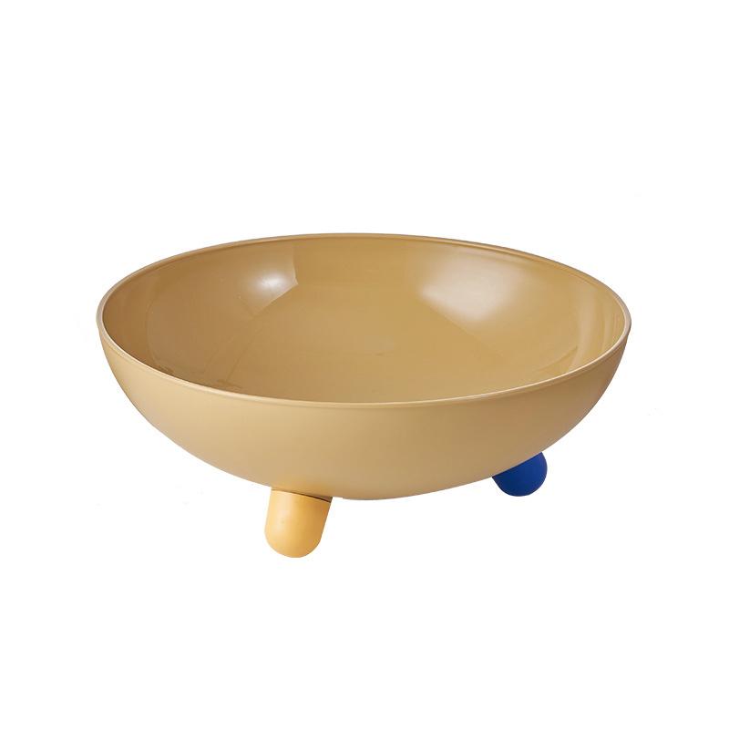 

Large Capacity Creative High Feet Fruit Bowl Plastic Simple Food Storage Box Lightweight Candy Tray Home Decor жёлтый