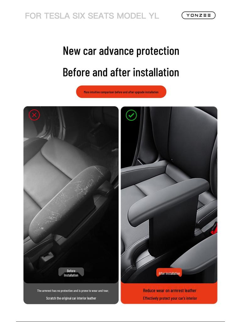 Silicone Armrest Protector for Tesla Model Y Six-Seater, Second Row
