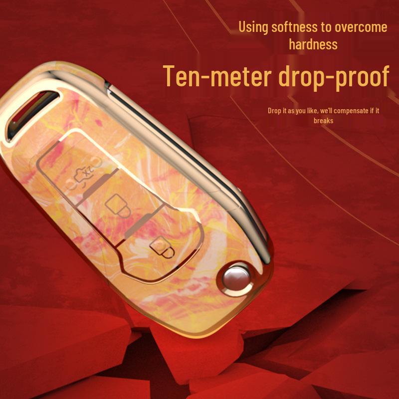 Guochao TPU Key Case for Ford: Fits Focus, Escort, Mondeo, Edge, and Ecosport