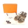 Excellent HERMES Sandals Santorini Epsom Leather Women 38 Used