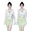 Women's Ruffled Chiffon Sun Protection Set: Summer Dress with Camisole, Shawl, and Breathable Cardigan